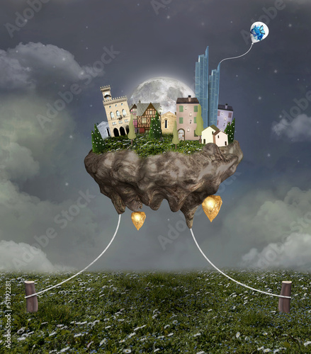 Fotografie, Obraz Flying town