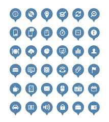 Poster - Web icons in speech clouds vector collection