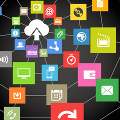 Aufkleber - abstract web scheme of cloud technology