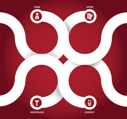 Fototapete - Vector infographic background with paper circles