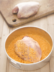 Poster - breaded raw chicken breast