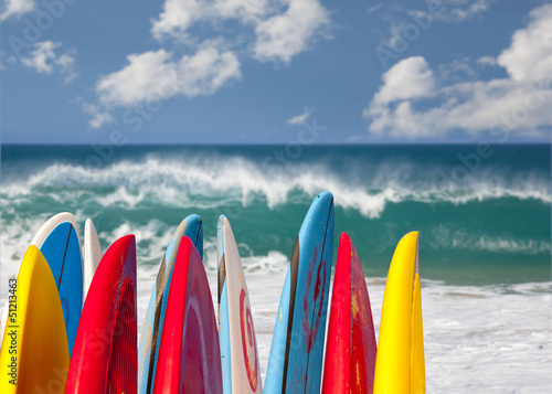 Dekoracja na wymiar  deski-surfingowe-na-plazy-lumahai-kauai