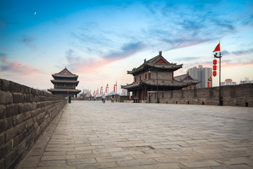 Fototapete - xi 'an ancient city wall scenery