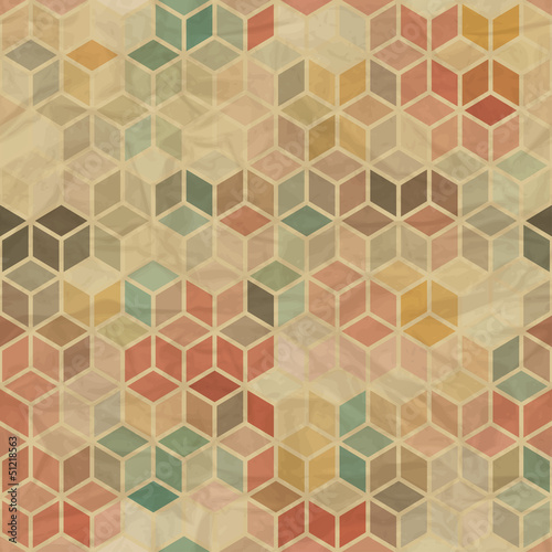 Fotoboard na płycie Bez szwu retro wzór geometryczny.