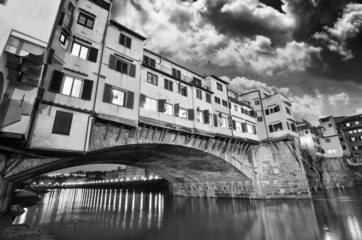 Wall Mural - Gorgeous view of Old Bridge, Ponte Vecchio in Florence at sunset