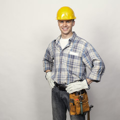 smiling young builder