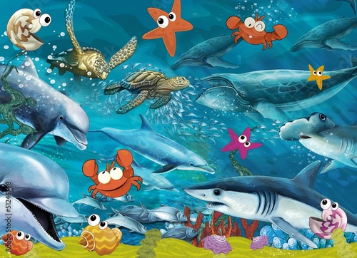 Board z aluminiowym obramowaniem Rafa koralowa - ilustracja dla dzieci