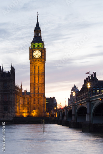 Naklejka samoprzylepna Big Ben i Westminster Bridge