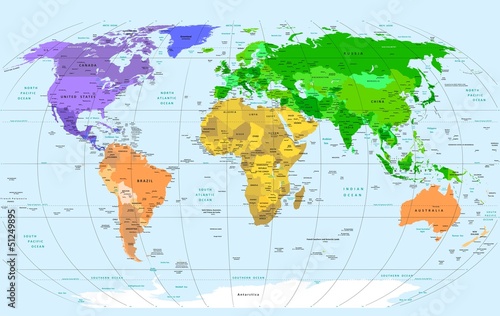 Naklejka na meble World Map