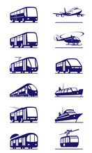 Public Transportation Icon Set - Vector Illustration