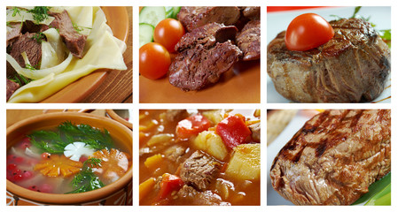 Poster - Food set of different  meat