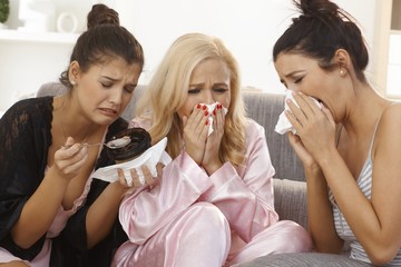 Canvas Print - Portrait of crying women at home