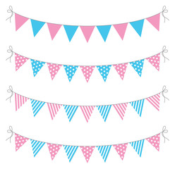 a set of four lines of bunting