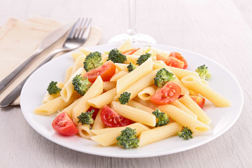 Poster - plate of pasta with vegetables