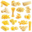 pasta collection isolated on white