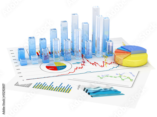 Foto-Schiebevorhang Komplettsystem - Graphs of financial analysis - Isolated (von Dreaming Andy)