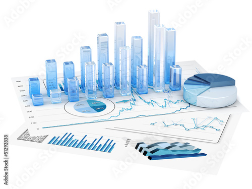 Fototapeta do kuchni Graphs of financial analysis - Isolated