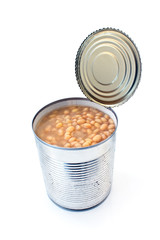 Open tin can of beans