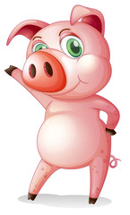 Sticker - a pig dancing