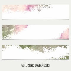 set of grunge banners.
