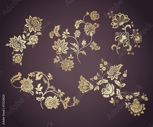 Tapeta ścienna Wzór kwiatowy paisley, ślub, królewskie indie