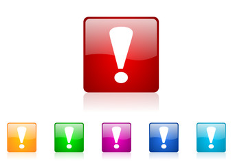 Aufkleber - exclamation sign vector glossy web icon set