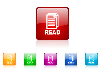 Leinwandbilder - read vector glossy web icon set