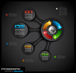 Wall Mural - Infographic design template with paper tags.