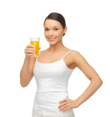 Poster - woman holding glass of orange juice