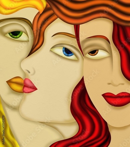 Nowoczesny obraz na płótnie tre donne