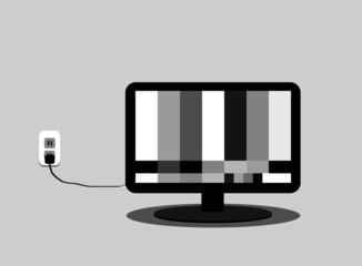 flat screen television with test pattern