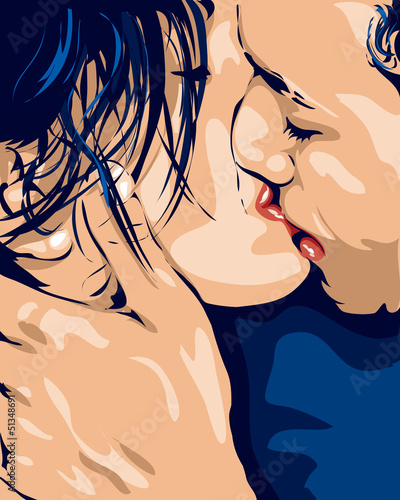 Plakat na zamówienie Sensual Couple Kissing