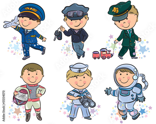 Naklejka dekoracyjna Professions kids set 1