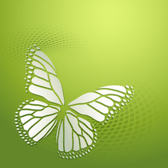 Poster - Abstract background with green butterfly