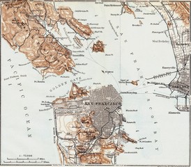 Wall Mural - San Francisco 1909 map