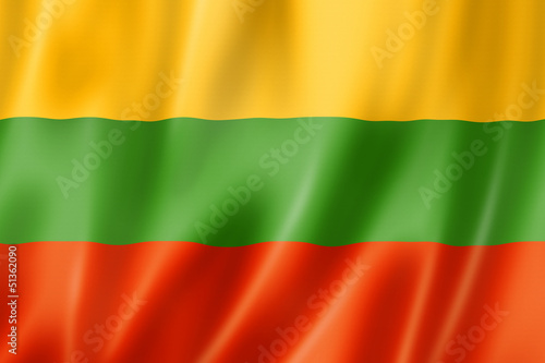 Naklejka ścienna Lithuanian flag