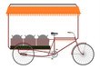 Indyjska riksza rowerowa do sprzedaży jedzenia.