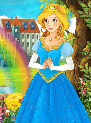 Obraz na płótnie canvas czteroczęściowy "tetraptyk" Wróżka - piękna dziewczyna manga - ilustracja