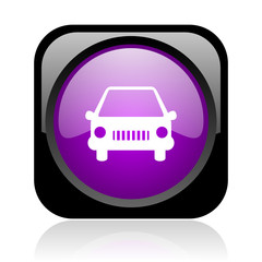 car black and violet square web glossy icon