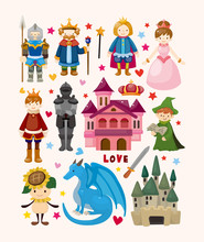 Set Of Fairy Tale Element Icons