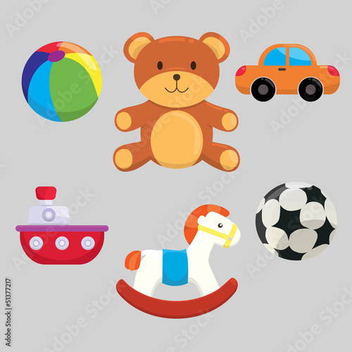 Naklejka dekoracyjna Cute Children Toys Collection