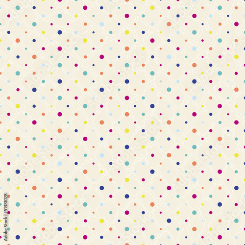 Obraz w ramie polka dots pattern, seamless with grunge background, retro style