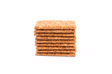 Wall Mural - Wholesome biscuits with cereal isolated on white.