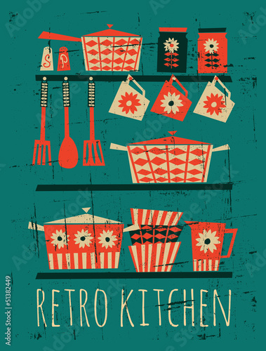 Photo Retro Kitchen Poster