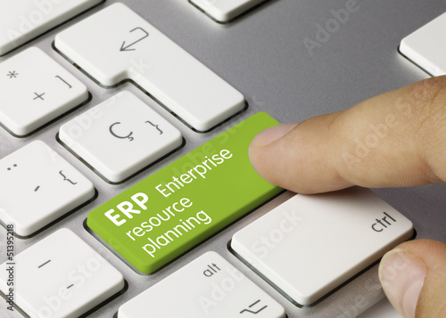 Fotografie, Obraz ERP Enterprise resource planning keyboard