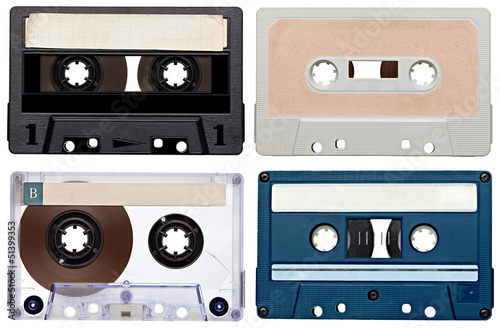 Plakat na papierze fotorealistycznym Muzyka audio vintage taśmy
