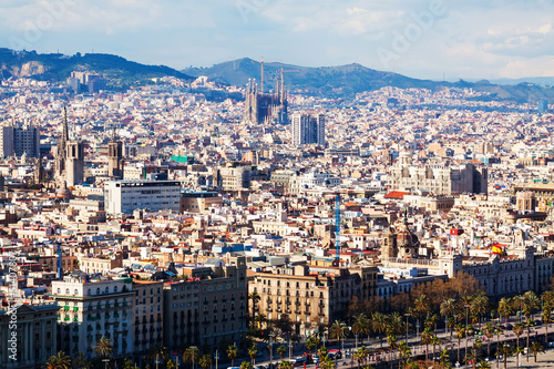 Fotoboard na płycie Widok z góry z barcelona, ​​hiszpania