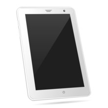 Tilted White Tablet PC Eps10 Vector Illustration
