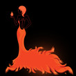 Girl in a fiery dress