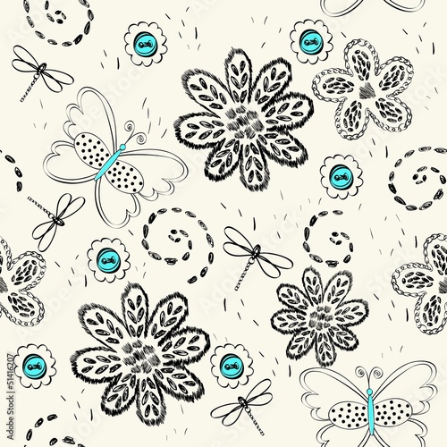 Naklejka na meble Cute hand draw seamless pattern for girl.